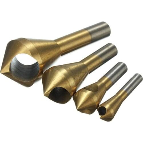 4 sets of high-quality high-speed steel titanium alloy countersunk within the chip removal and deburring drill bit metal tools