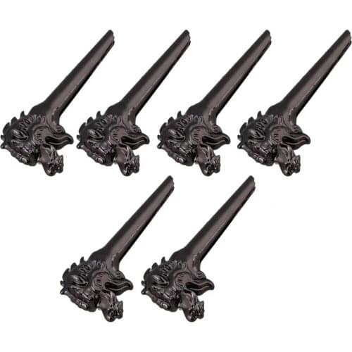 6xBlack Dragon Head Metal Acoustic Guitar Bridge Pins Strings Fixed Cone