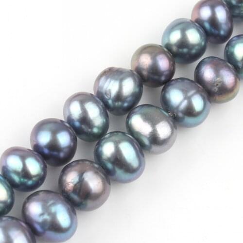 7-8mm Natural Freshwater Pearl Beads Black Pearls Round Loose Beads For Jewelry Making DIY Bracelet Ear Studs Accessories 15