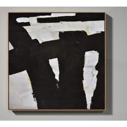 Abstract Art Black and White Minimalist Painting Original Minimal Art Textured Painting on Canvas Contemporary Large Paintings