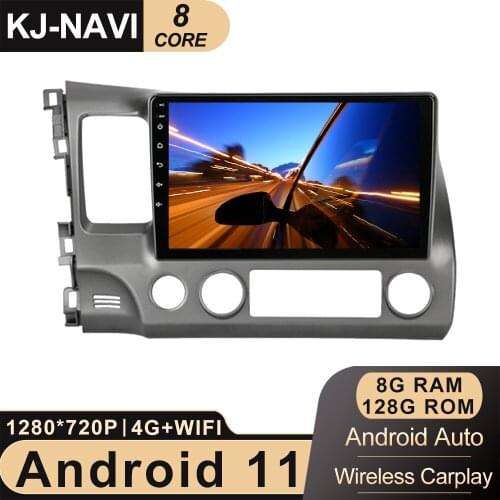 DSP 6+128GB Android 11 Car Radio Video For Honda Civic 8 FK FN FD 2005 - 2012 WIFI Stereo Multimedia Player GPS Navigation