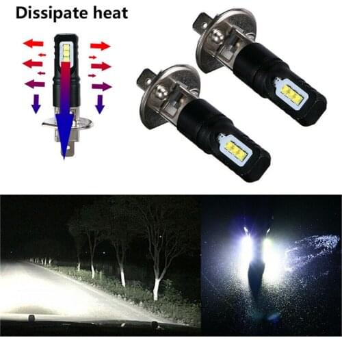 2Pcs H1 6000K Car Headlight 12V Super Bright White LED High Beam Auto Headlight Bulbs Daytime Running Lights Car Fog Light