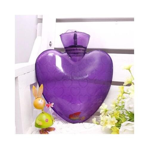Free shipping PVC hot water bag heart shape explosion-proof pump hot water bag 1L