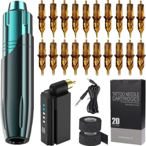 Wireless Lithium Battery Tattoo Pen Set Mini Wireless Power Supply Tattoo Machine Set One Needle Tattoo Equipment