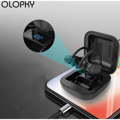 TWS CVC8.0 Noise Reduction Sports Wireless Headphones Sports IPX5 Waterproof Bluetooth Earphones With Ear Hook Running Headsets