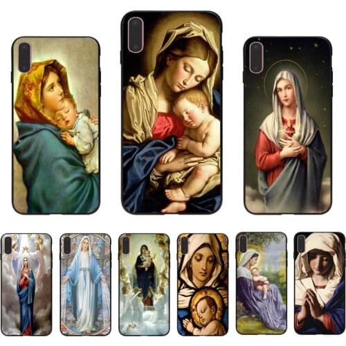IMIDO Statue Virgin Mary case color For Iphone 7 8 7PLUS 8PLUS X XS XR XSMAX 5 5S SE 6 6S 6PLUS 6SPLUS
