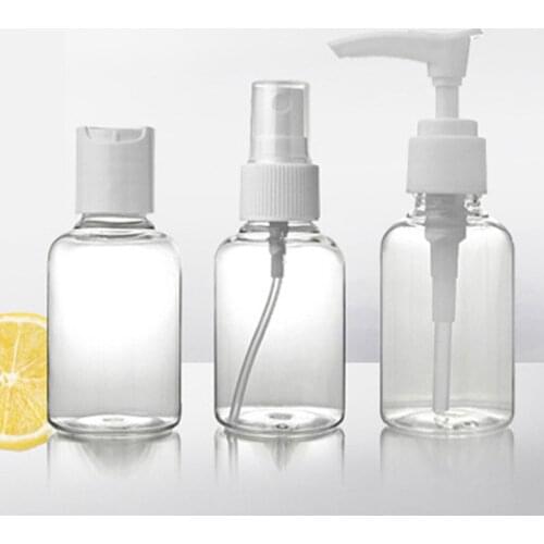 Travel portable washing one-piece cosmetic packaging vial cream bottle press spray empty bottle Transparent Bottles Pump Bottle