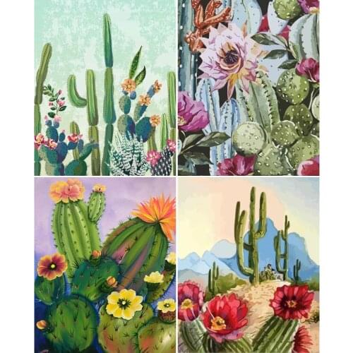GATYZTORY paint by numbers for adults Abstract cactus Picture Painting by numbers home wall decor