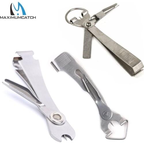 Maximumcatch Fishing Tying Tool Stainless Steel with Nail Knot Fishing Line Nipper Clipper Hook Eye Cleaner Hook Hone Sharpener