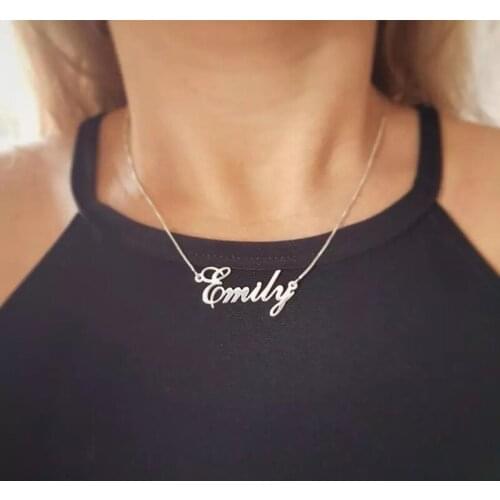Dainty Personalized Name Necklaces for Women Jewelry stainless steel Custom Nameplate Letter Necklace Christmas Gifts Girlfriend
