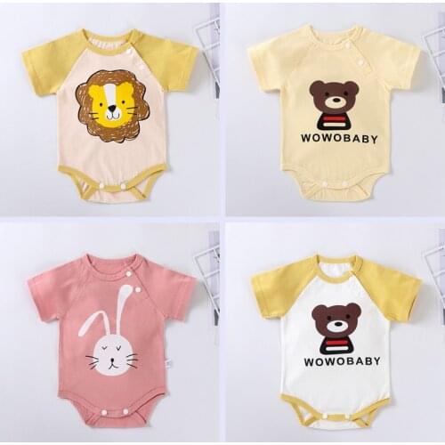 Summer One-piece Clothes Baby Boys Girls Clothing Newborn Baby Grow Playsuits Cotton Casual Infant Baby Bodysuits 0-24 M