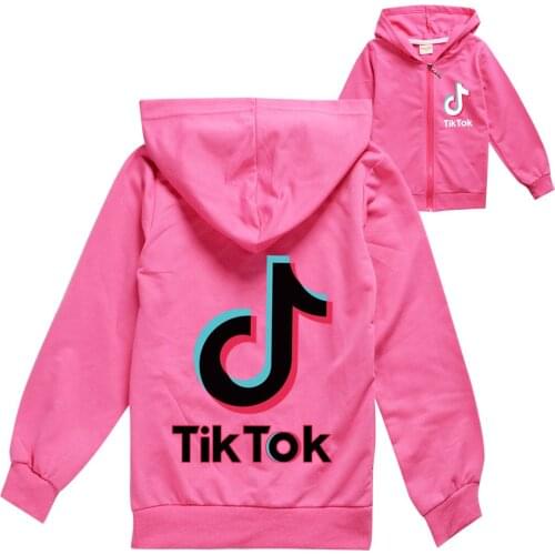 TIK TOK Fashion Children Jacket Coat Girls Zipper Hoodies Jackets Thin Outerwear Sweatshirts 2-10Y Kids Clothes