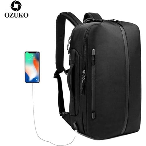 OZUKO Multifunction Backpack USB Charging Men Backpack Large Capacity Waterproof Travel Bag Male Laptop Backpack Fashion mochila
