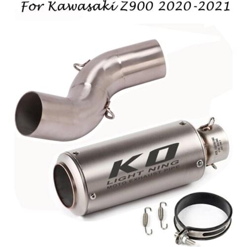 Slip for Kawasaki Z900 2020 2021 Motorcycle Exhaust Tips Muffler Tail Pipe Mid Link Connect Pipe Set System