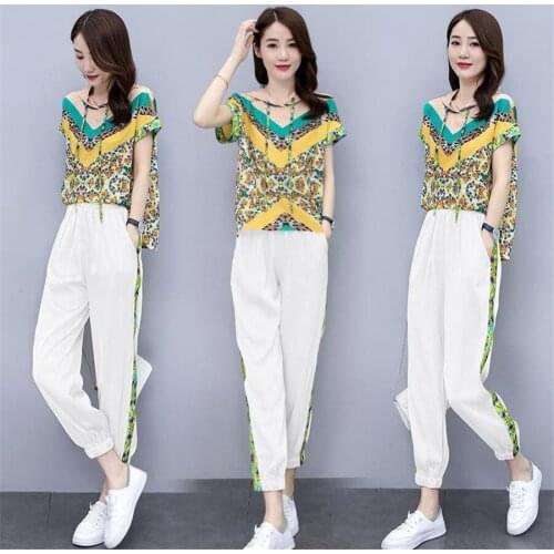 2021 New Sports Womens Suits Female Summer Plus Size Fashion Tracksuit Loose Style Lady Casual Two Piece Set