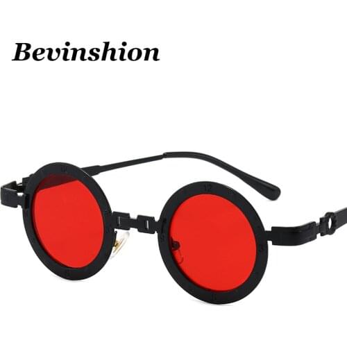 New steampunk sunglasses Metal trendy retro glasses Hip-hop funny round sun glasses for men and women Clock figures design