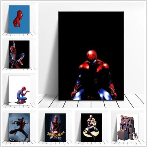 Classic Marvel Anime Movie Canvas Paintings Avengers Spiderman Posters and Prints Wall Art Pictures for Living Room Home Decor