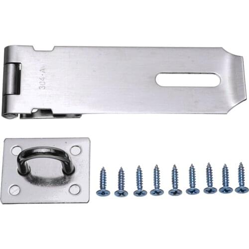 Stainless Steel Padlock Clasp Household Burglar-proof Hardware Anti-Theft Door Lock Shed Latch Gate Hasp 3/4/5 Inch