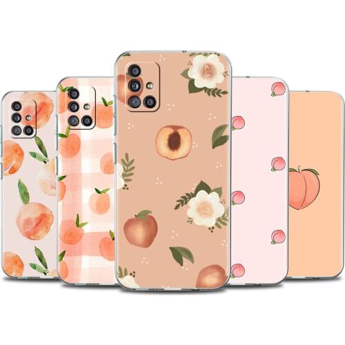 Clear Soft Case For Samsung Galaxy A51 A12 A21s A71 A31 A52 A32 A02s A22 A11 A72 A41 Shockproo Phone Cover Summer Day Peache Cas