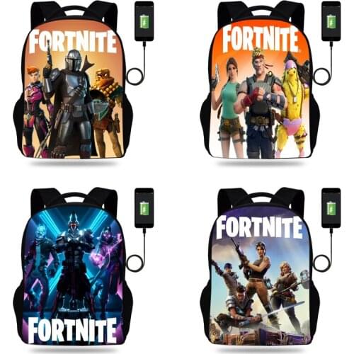 FORNITE 3D Print Backpack usb Charger Laptop Backpacks for Teenage School Bag Boys Girls Mochilas