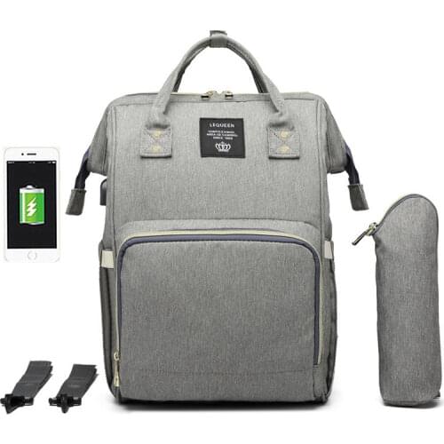 12 Color Diaper Bag Backpack,Waterproof Multifunctional Large Travel Nappy Changing Bags With external USB interface