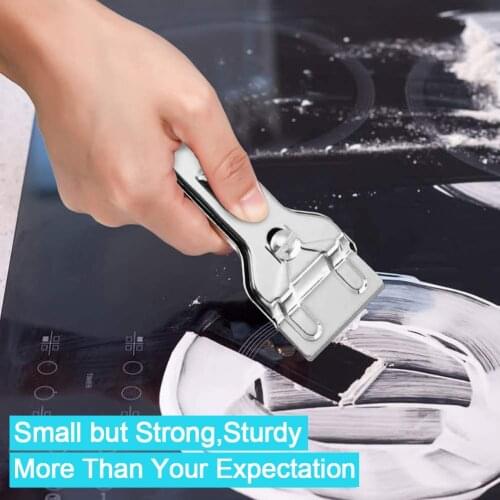 Stainless Steel Glass Cleaning Scraper Ceramic Hob Scraper Oven Cooker Hob Cleaner Cleaning Scraper With 10 Replacement Blades