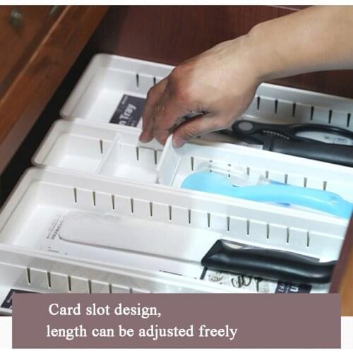 Drawer Divider Kitchen Adjustable Plastic Storage Box Grid Sorting Basket Free Combination Partition Board Space-saving Tools