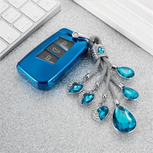 TUP New Full Car Key Case Cover For Volkswagen VW Passat Tiguan MK2 Magotan B8 CC 2017 2018 For Skoda Superb A7 Key Ring