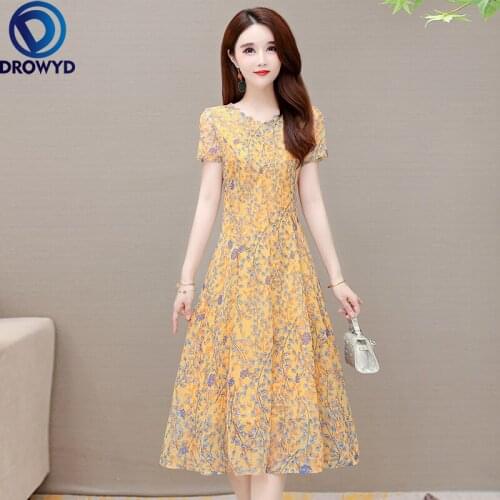 Fashion Print Beach Maxi Sundress 2021 Floral Chiffon Boho Midi Dresses Summer Vintage Elegant Women Bodycon Pink Party Vestidos