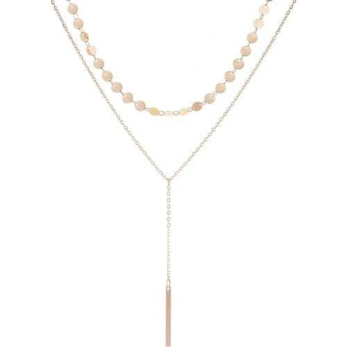 Punk Girl New 2020 Fashion New Necklace Wild Sequin Hanging Bar Tassel Necklace Layered Necklace Women Wholesale Necklaces Long