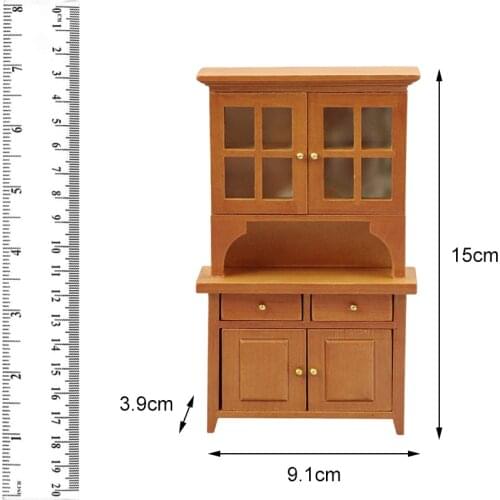 1:12 Dollhouse Miniature Furniture Wood Cabinet Bookcase Bookshelf Cabinet