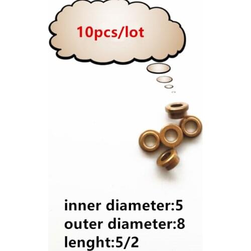 10pcs/lot Powder Metallurgy Bearing Motor Bearing Copper Base Self Lubricate Bushing Inner Diameter 5mm Outer Diameter 8mm