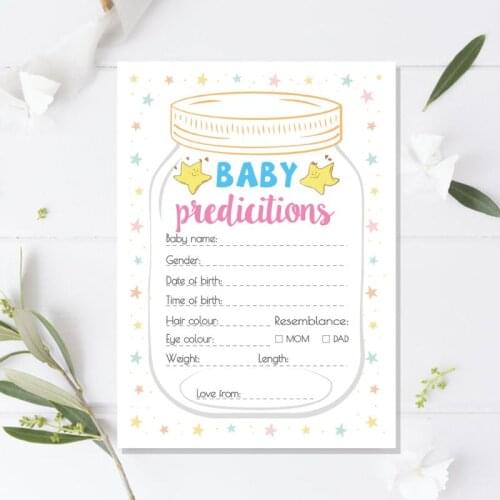 10 Pack Advice and Prediction Cards for Baby Shower Game Parent Message Advice F3ME