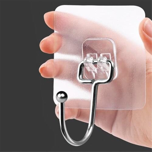 10Pcs Strong Transparent Self Adhesive Door Wall Hangers Suction Cup Sucker Wall Hooks Hanger For Kitchen Bathroom Accessories