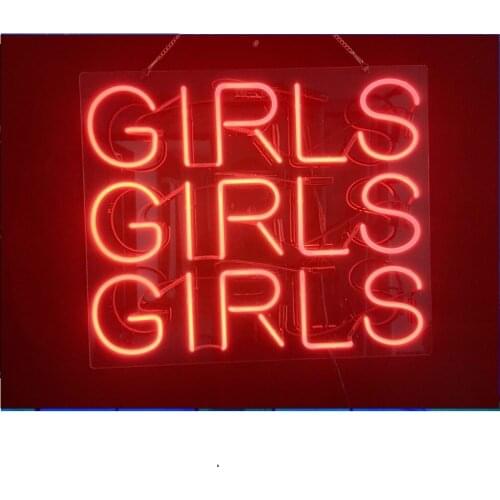 14"x10" Girls Girls Girls Red Acrylic Custom Neon Light Lamp Sign Beer Bar Handmade Real Glass Decorate Home Wall Room Decor