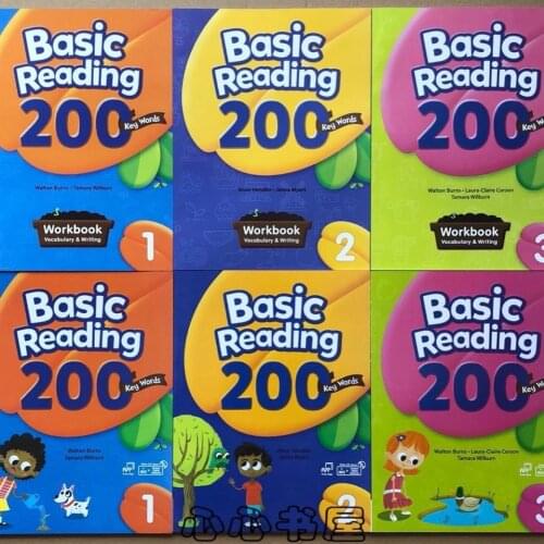 6 Books/set Childrens English textbook Basic Reading 200 key words for Children Learn English Reading Books for Kids