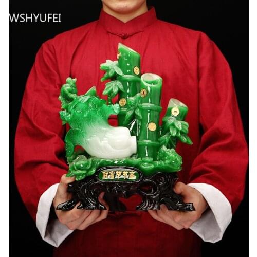 Creativity Resin Bamboo Ornaments Living Room Wine Cabinet Feng Shui Decoration Office Desktop Decor Crafts Home Accessories