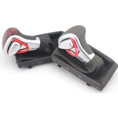 Free Shipping Genuine Leather Gear shift knob Gear Lever Gear shifting AT Shift Knob Cover For Audi A4 A5 A6 Q5 Q7