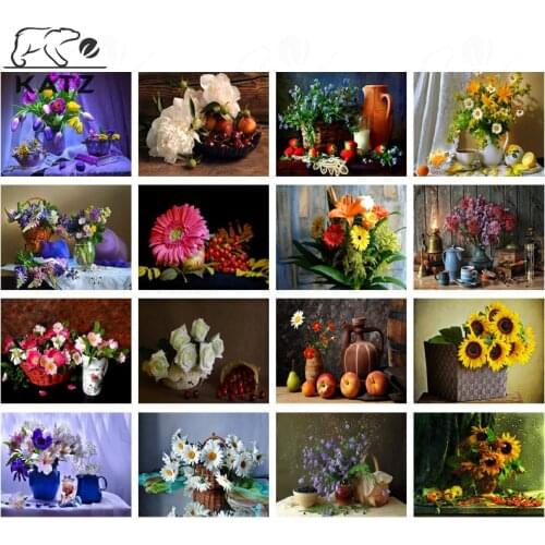 Flowers Still Life Diamond Painting Decoration Teapot Restaurant Aesthetics Art Diamond Embroidery Handmade Diy Home Decoration