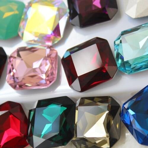 Large Gem 23mm Cushion Square Fancy Stone Crystals Strass Rhinestones point Back Crystal Glass Stones for DIY handicraft Craft n