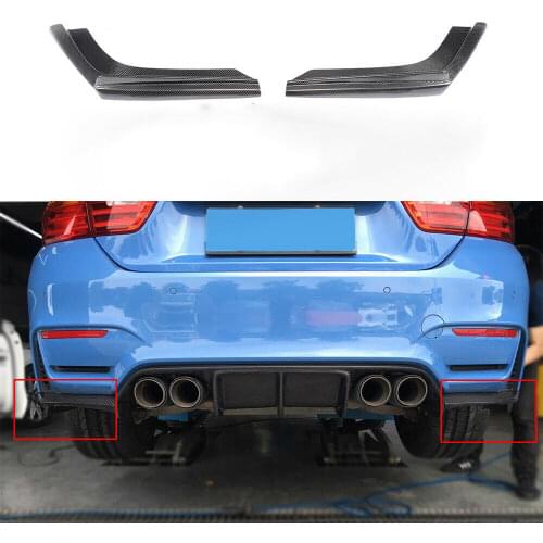 2PCS GX V Style Forged Carbon Fiber Rear Bumper Diffuser Lip Refit Factory Cover Bodykit Fit For BMW F80 M3 F82 M4 2015-2019 20