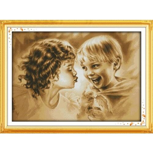 My little buddy Cross Stitch Kits Embroidery Needlework Kit Printed Canvas DMC Counted printed Cross-stitch set DIY Home Decor