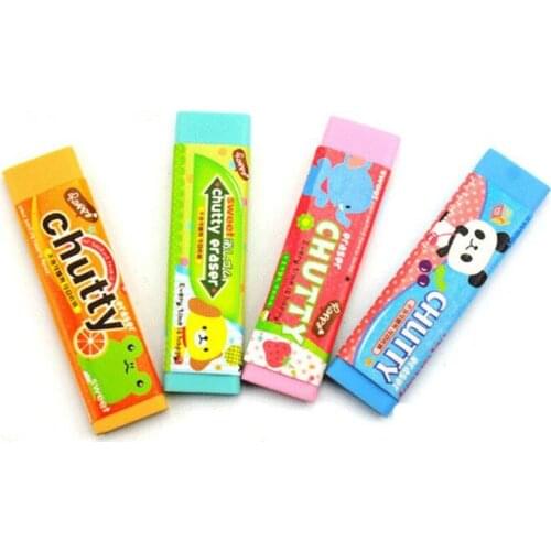 Chutty Design Rubber Eraser Sets Chewing Gum Eraser Toys for Kids Birthday School Stationery Gift for Friends 8 Pieces per Lot