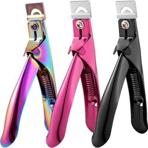 Stainless Steel False Nail Tips Trimmer Clipper Edge Cutter Nail Art Manicure U Word Rainbow Edge Cutters Tools