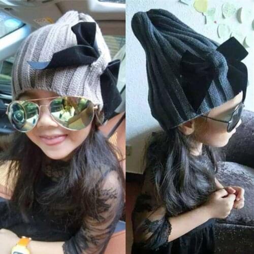 New Cute Toddler Kids Hats Girls Baby Winter Warm Crochet Knit Hat Childrens Caps Pom Pom Knit Girls Cap