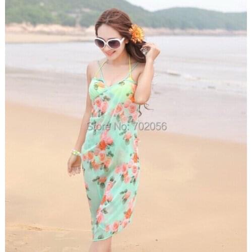 New arrival summer floral butterfly beach dress Swimwear clothes Bikini Veil shawl Wrap Sarong 20pcs/lot #3829