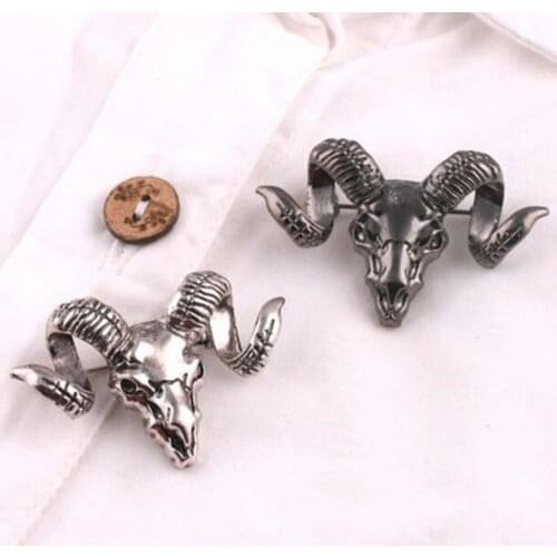 New Arrival Special Offer Plated Trendy Brooches Sheep Brooch Men And Retro Corsage Personalized Claw Skull Fashion Pin