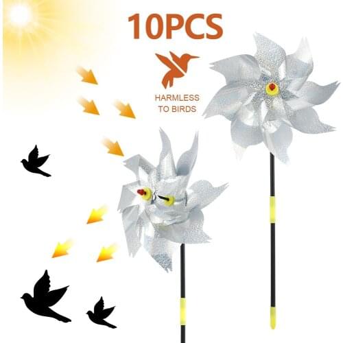 20PCS Bird Repeller Windmill Reflective Anti Bird Tape Deterrent Windmill Protect Garden Plant Flower Lawn Garden Decoration