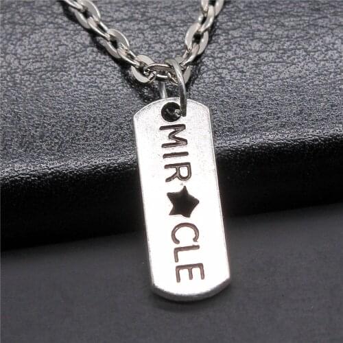 Fashion 2 Colors 21x8mm Miracle Star Tag Charms Pendant NecklaceFor Women Jewelry Gift Dropshipping Products