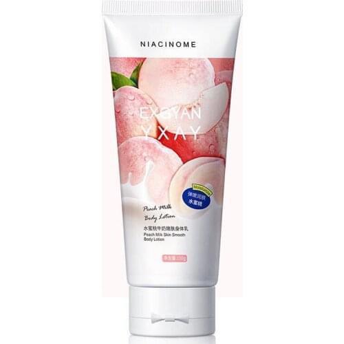 Peach body lotion brightens skin tone moisturizes skin lasts fragrance milk body cream